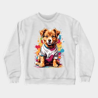 Splash Colorful Dog Crewneck Sweatshirt